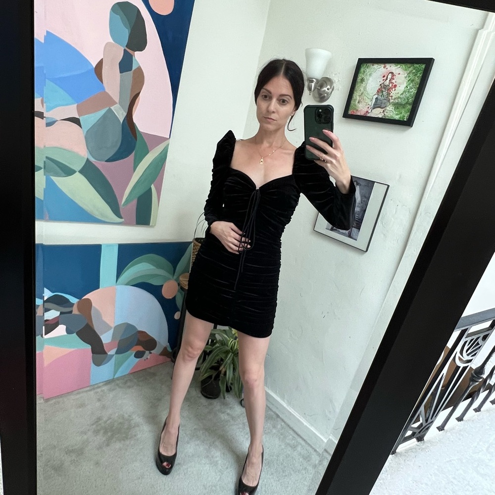 Zara black velvet dress